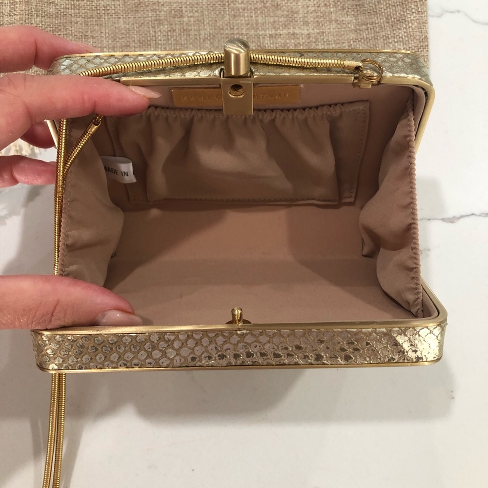 Rebecca Taylor Python Gold Clutch - image 5